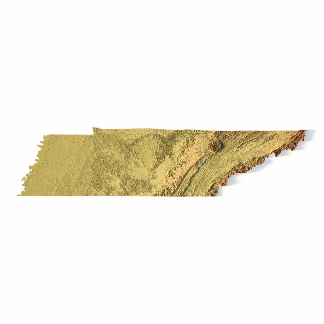 State of Tennessee STL 3D-Druckmodell .c4d .max .obj .3ds .fbx .stl .blend 