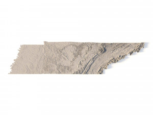 State of Tennessee STL 3D-Druckmodell