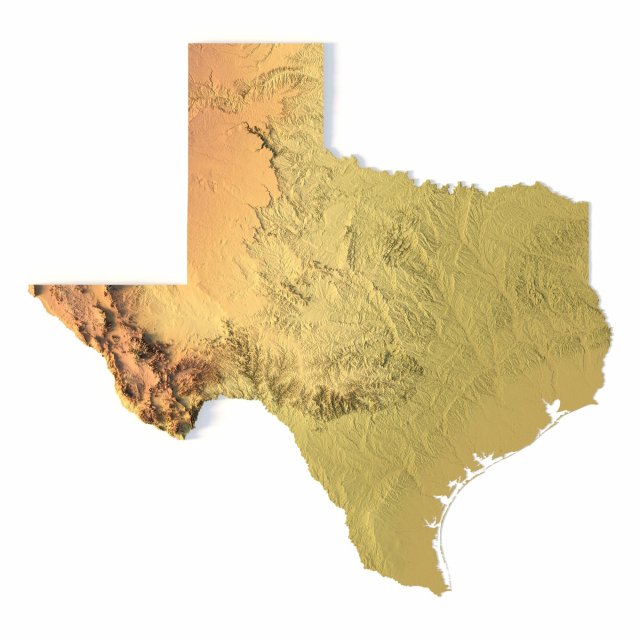 State of Texas STL 3D 打印模型 .c4d .max .obj .3ds .fbx .stl .blend 