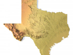 Estado do Texas STL Modelo de Impressão 3D