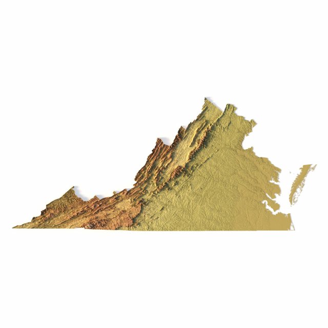 State of Virginia STL 3D Print Model .c4d .max .obj .3ds .fbx .stl .blend 