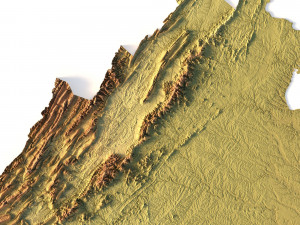 State of Virginia STL 3D Print Model