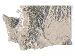 State of Washington STL 3D Print Model