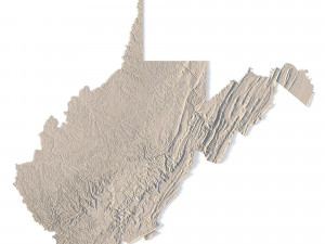 State of West Virginia STL Modello di stampa 3D