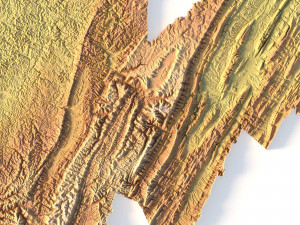 State of West Virginia STL Modello di stampa 3D