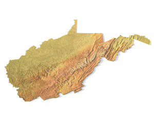 State of West Virginia STL Modello di stampa 3D