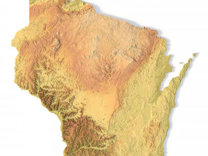 Estado de Wisconsin STL Modelo de Impressão 3D