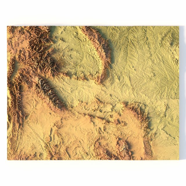State of Wyoming STL Modello di stampa 3D .c4d .max .obj .3ds .fbx .stl .blend 