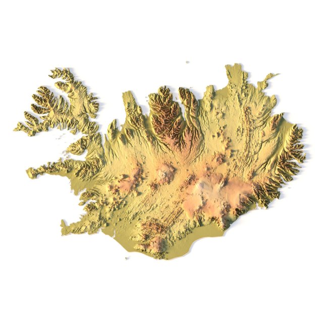 Iceland STL 3Dプリントモデル .c4d .max .obj .3ds .fbx .stl .blend 