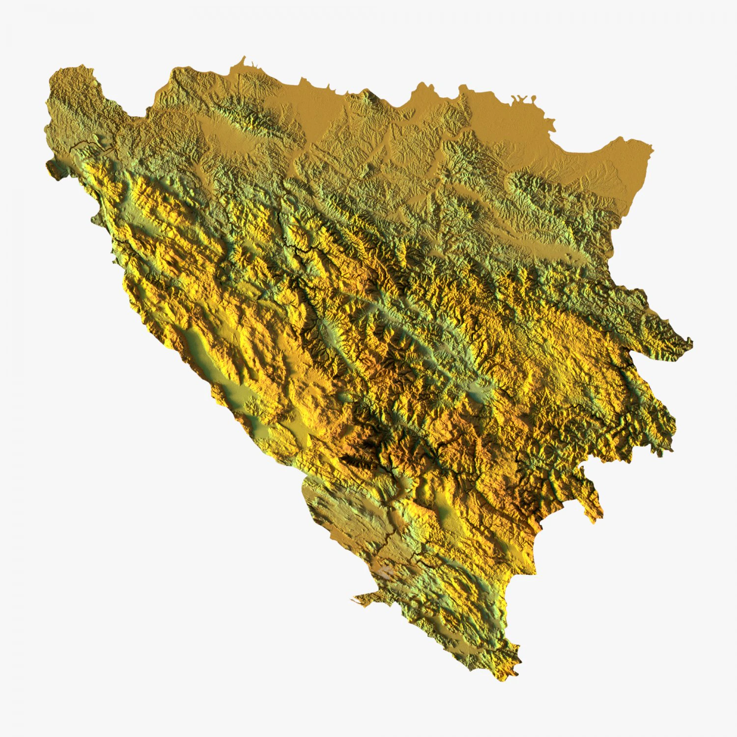 Bosnia and Herzegovina STL 3D Print Model .c4d .max .obj .3ds .fbx .stl .blend 