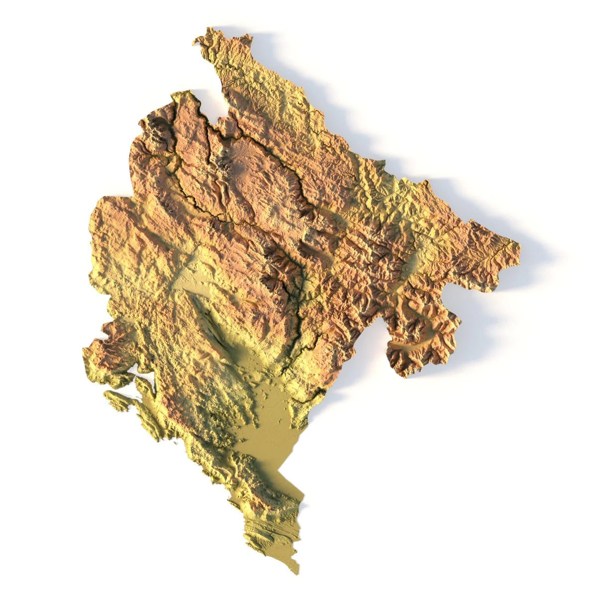Montenegro STL 3D Print Model .c4d .max .obj .3ds .fbx .stl .blend 