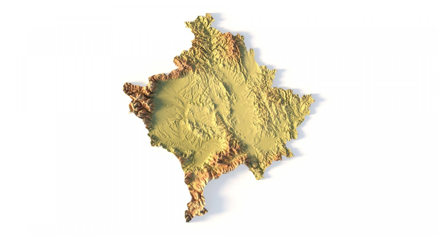 Kosovo STL 3D Print Model .c4d .max .obj .3ds .fbx .stl .blend 