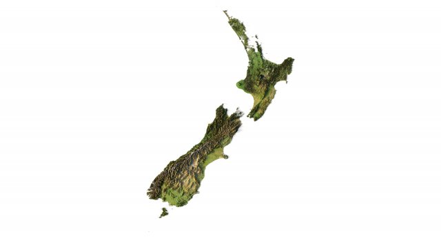 3D relief of New Zealand C4D FBX STL 3D Model .c4d .max .obj .3ds .fbx .stl .blend 