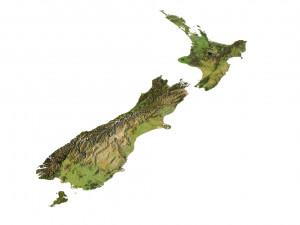 3D relief of New Zealand C4D FBX STL 3D Model