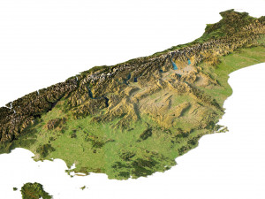 3D relief of New Zealand C4D FBX STL 3D Model