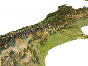 3D relief of New Zealand C4D FBX STL 3D Model