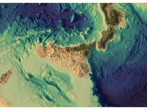 3D relief of the island of Sicily without water C4D FBX OBJ STL 3D Model