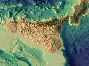 3D relief of the island of Sicily without water C4D FBX OBJ STL 3D Model