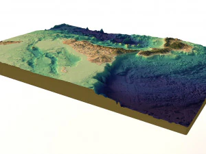 3D relief of the island of Sicily without water C4D FBX OBJ STL 3D Model