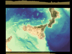 3D relief of the island of Sicily without water C4D FBX OBJ STL 3D Model