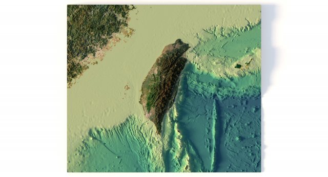 Taiwan 3D relief without water C4D OBJ STL Model 3D .c4d .max .obj .3ds .fbx .stl .blend 