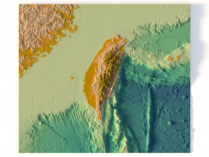 Taiwan 3D relief without water C4D OBJ STL Model 3D