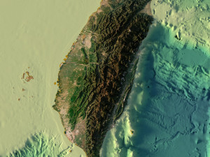 Taiwan 3D relief without water C4D OBJ STL Model 3D