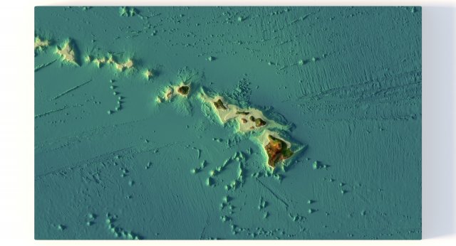 Hawaii 3D relief without water C4D OBJ STL 3D Model .c4d .max .obj .3ds .fbx .stl .blend 