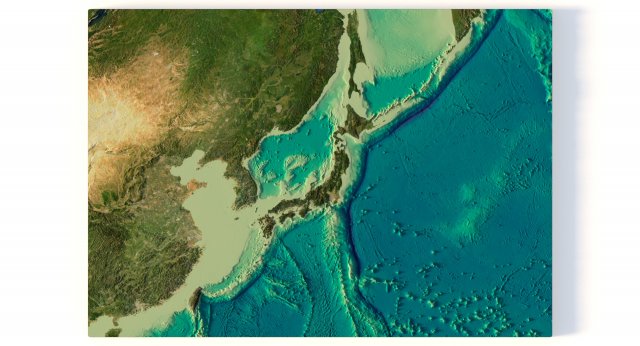 Japan 3D relief without water C4D OBJ STL Model 3D .c4d .max .obj .3ds .fbx .stl .blend 