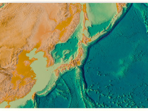 Japan 3D relief without water C4D OBJ STL Model 3D