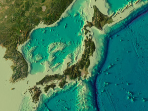 Japan 3D relief without water C4D OBJ STL Model 3D