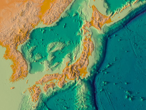 Japan 3D relief without water C4D OBJ STL Model 3D