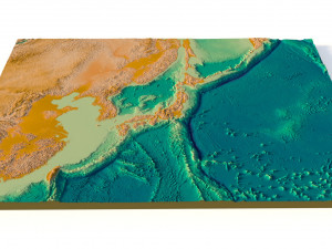 Japan 3D relief without water C4D OBJ STL Model 3D