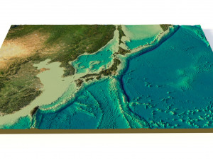 Japan 3D relief without water C4D OBJ STL Model 3D