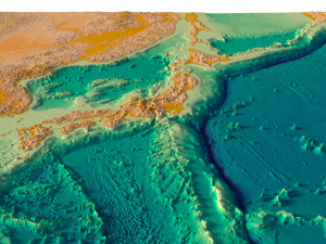 Japan 3D relief without water C4D OBJ STL Model 3D