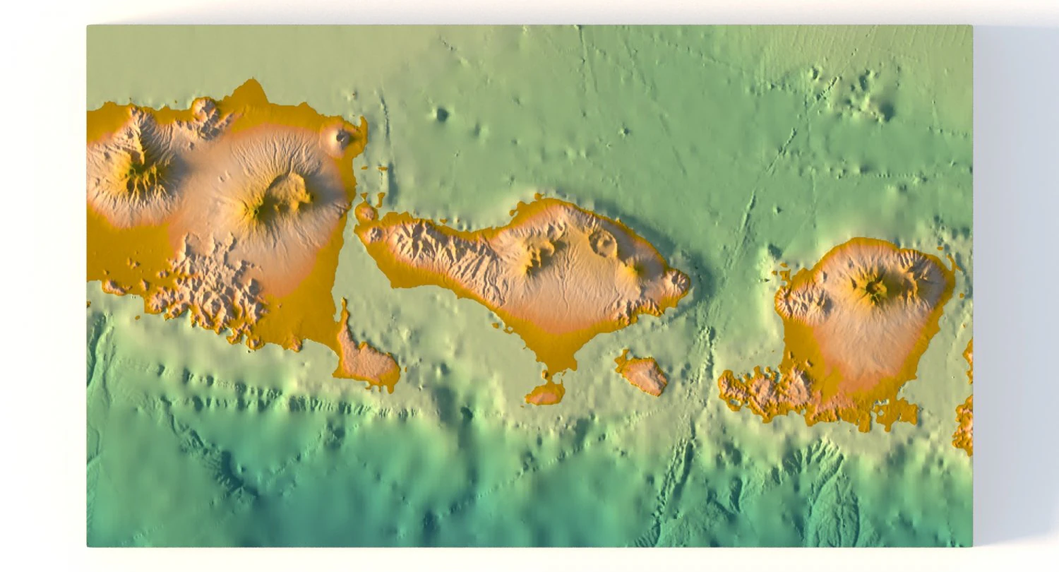 Bali 3D relief without water C4D OBJ STL 3D Model .c4d .max .obj .3ds .fbx .stl .blend 