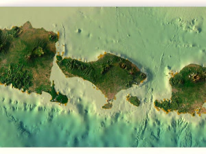 Bali 3D relief without water C4D OBJ STL 3D Model