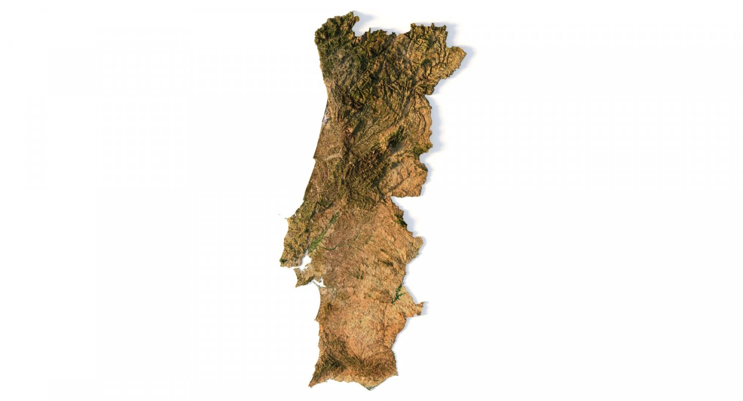 3D relief of Portugal C4D FBX STL 3D Model .c4d .max .obj .3ds .fbx .stl .blend 