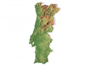 3D relief of Portugal C4D FBX STL 3D Model