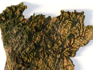 3D relief of Portugal C4D FBX STL 3D Model