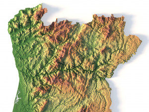 3D relief of Portugal C4D FBX STL Model 3D