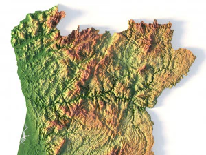 3D relief of Portugal C4D FBX STL 3D Model