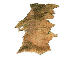 3D relief of Portugal C4D FBX STL 3D Model