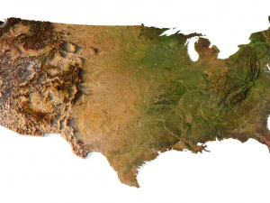 United States 3D relief C4D OBJ STL 3D Model