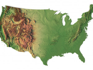 United States 3D relief C4D OBJ STL 3D Модель