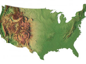 United States 3D relief C4D OBJ STL 3D Model