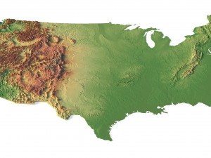 United States 3D relief C4D OBJ STL 3D Модель