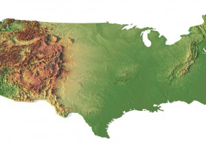 United States 3D relief C4D OBJ STL 3D Model