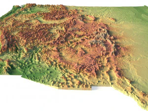 United States 3D relief C4D OBJ STL 3D Model