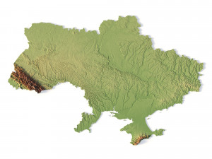 Ukraine 3D relief C4D OBJ STL 3D Модель